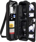 ALLCAMP Wine tote Bag with Cooler Compartment, Picnic Set Carrying Two sets of by ALLCAMPOUTDOORGEAR