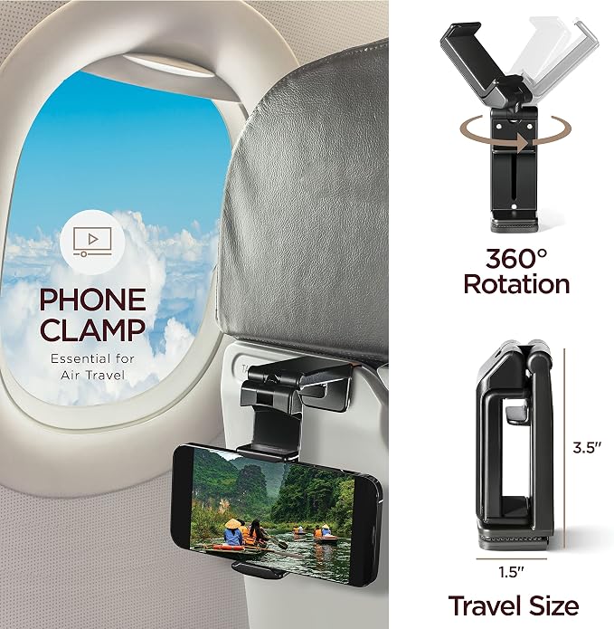 Airplane Neck Pillow Includes Travel Pillow + Airplane Phone Holder Mount + Eye - Image 6