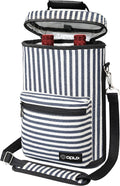 opux Wine Bag 2 Bottle Wine Tote Carrier, Insulated Wine Cooler Bag by OPUX