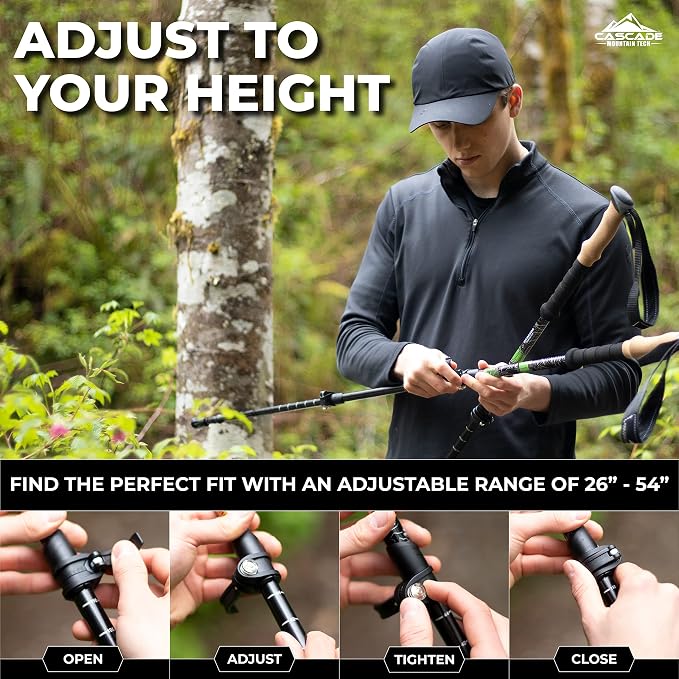 Cascade Mountain Tech Lightweight Aircraft-Grade Aluminum Trekking Poles - Image 3