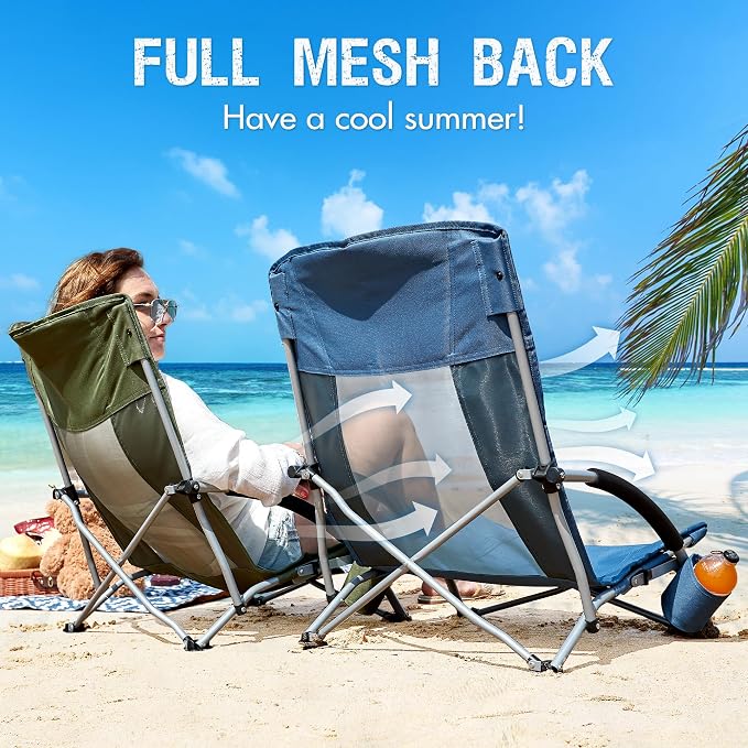 PORTAL Beach Chairs for Adults Camping Low Lightweight Portable Chair - Image 5