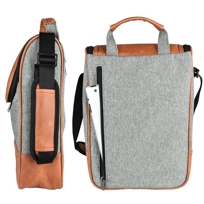 Freshore® Wine Leather Tote Cooler Insulated Bag - Image 6