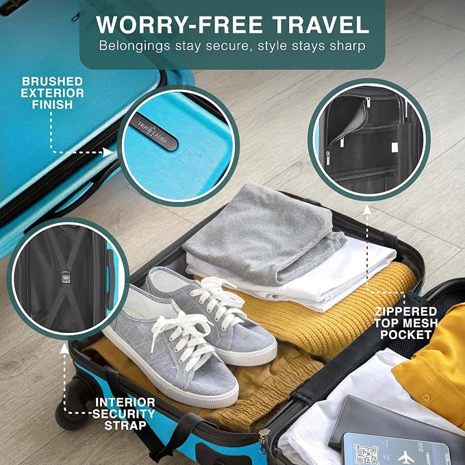 28 Inch Luggage with Spinner Wheels, Hard Shell Suitcase with TSA Locks - Image 3