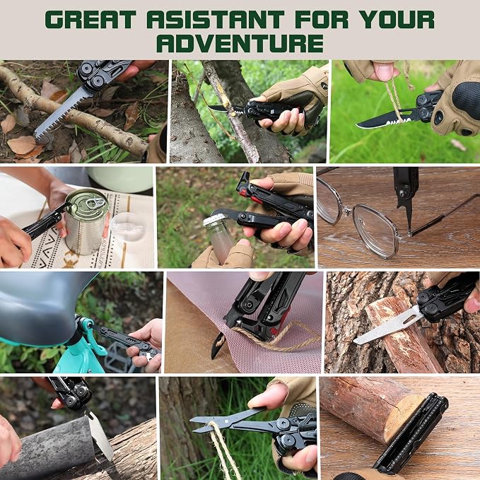 MOSSY OAK Multitool, 19-in-1 Stainless Steel Multi Tool Pliers, Survival Tools - Image 6