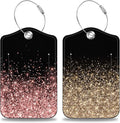 2 Pcs Rose and Gold Glitter Luggage Tags by Unknown