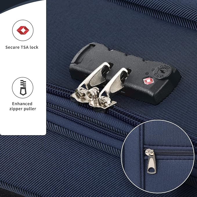Merax Softside Luggage Set Softshell Lightweight 3 Piece Spinner Suitcase 22" - Image 4