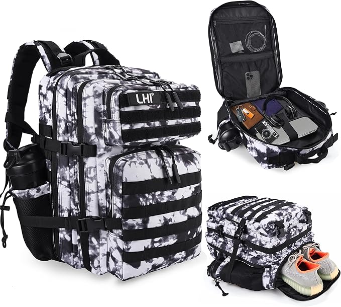 LHI Military Tactical Backpack for Men and Women 45L Army 3 Days Assault Pack by LHI