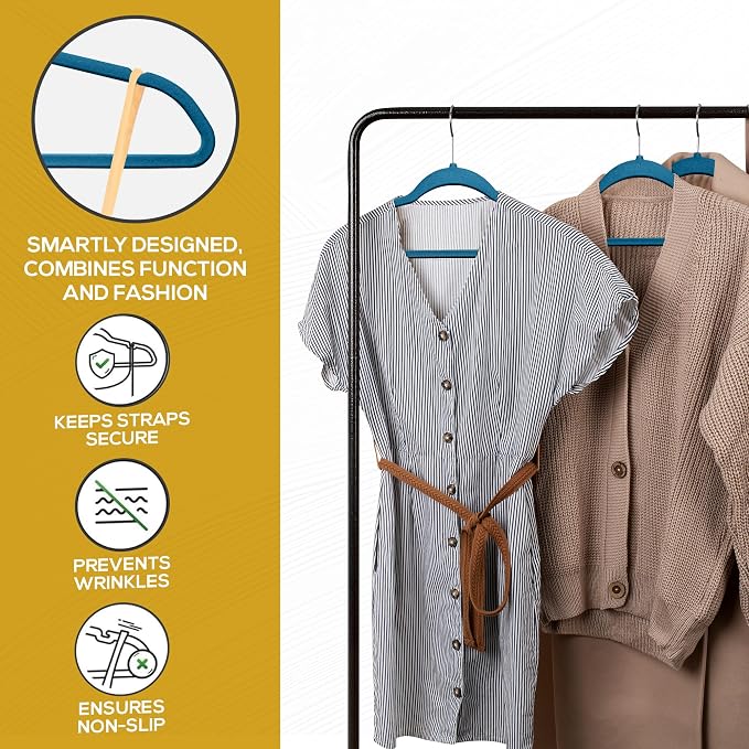 Premium Velvet Hangers 50 Pack Ultra Thin Non Slip Adult Felt Space Saving Slim - Image 4