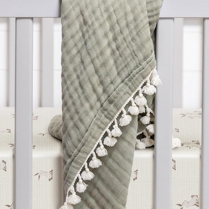 Crane Baby 100% Organic Cotton Gender Neutral Animal Nursery Bedding, Fitted - Image 5