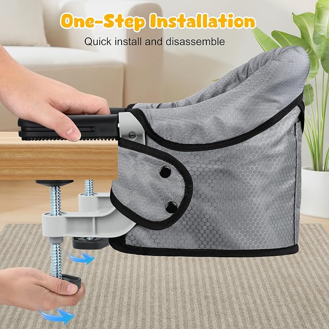 Hook On Chair, Portable Table High Chair, Folding Compact Baby Seat - Image 3