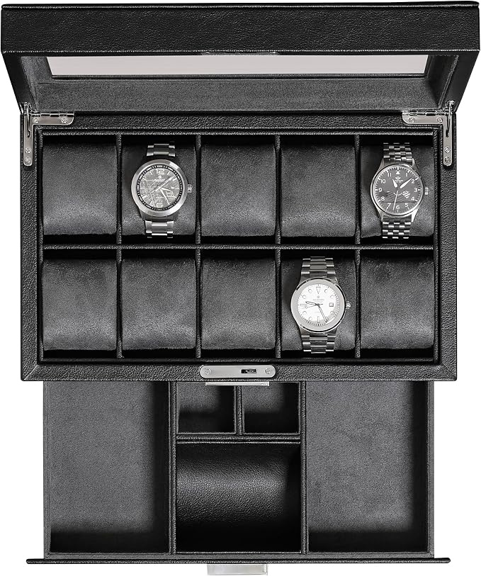 ROTHWELL 10-Slot Watch Box in Leather by RothwellSanFrancisco