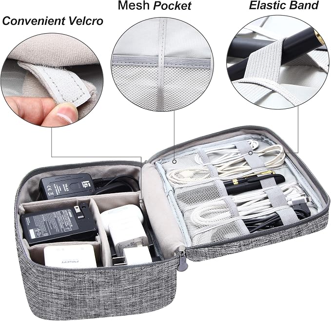 Electronics Organizer Travel Universal Cable Organizer Bag Waterproof - Image 3