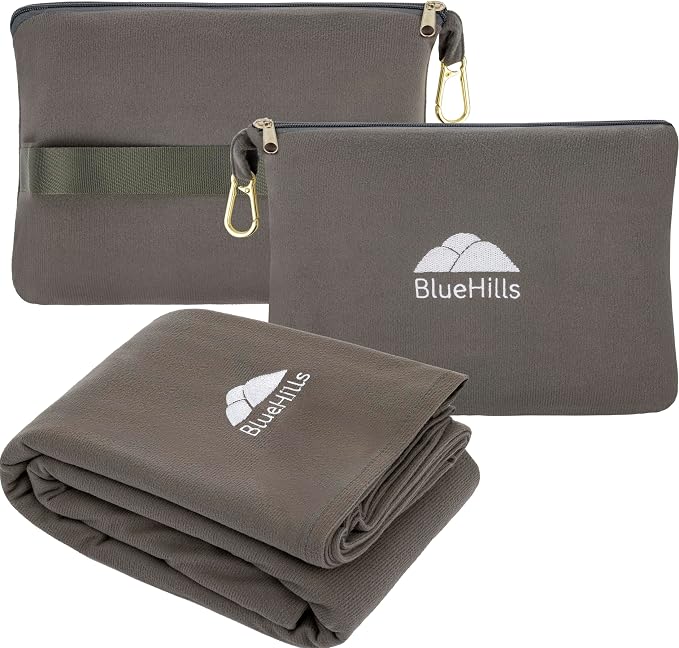 BlueHills Travel Blanket Pillow Compact Lightweight Pocket Size Airplane by BlueHills