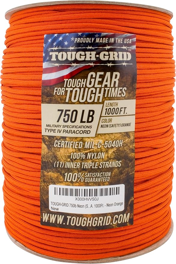 TOUGH-GRID 750 Paracord Rope Nylon Parachute Cord, Made in USA Survival Kit - Image 4