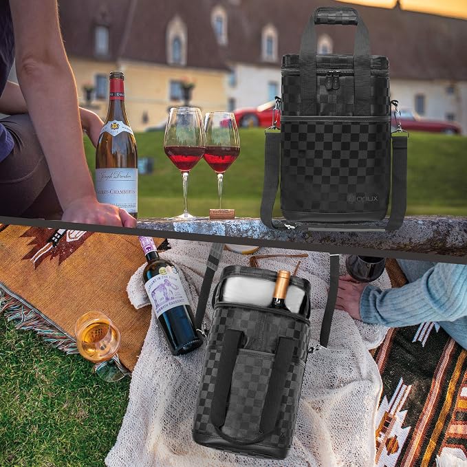 Opux 4 Bottle Insulated Wine Cooler Bag - Image 7