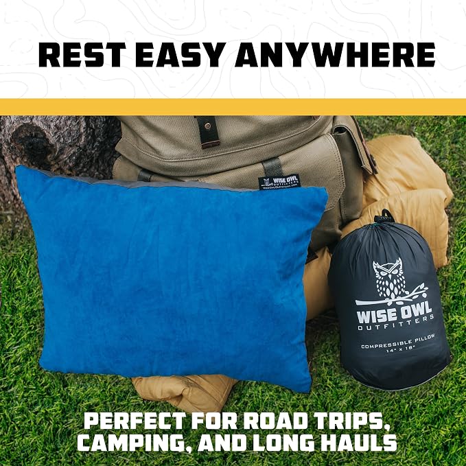 Wise Owl Outfitters Camping Pillow – Memory Foam Travel Pillow - Image 8