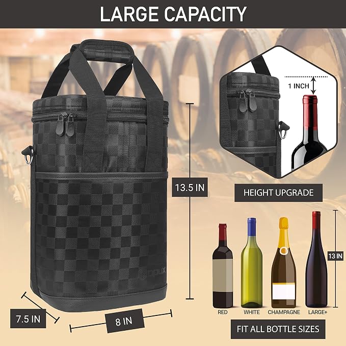 Opux 4 Bottle Insulated Wine Cooler Bag - Image 3