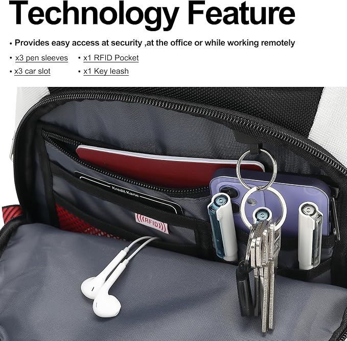 Boavan Laptop Backpack for men, 17.3 inch Laptop Bag - Image 3