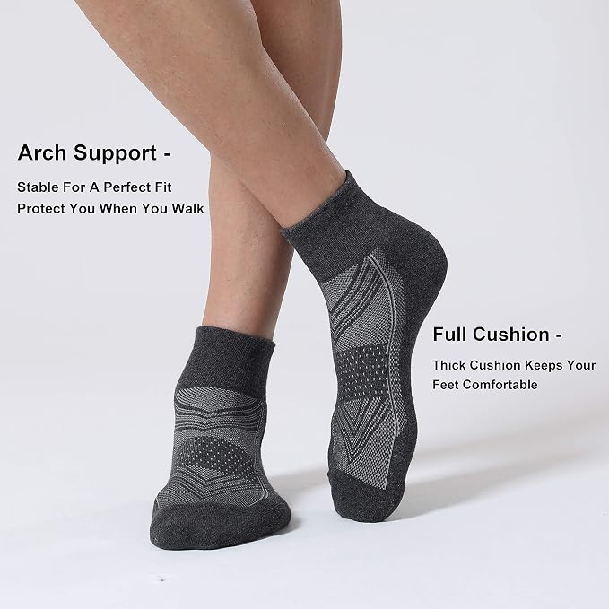 CS CELERSPORT 6 Pairs Women's Running Ankle Socks Athletic Sport Socks Cushioned - Image 5