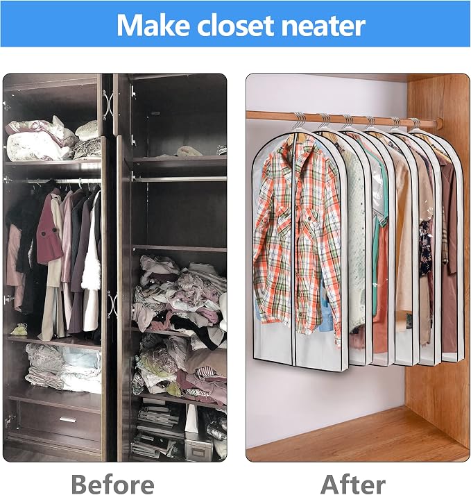 Hanging Clothes Storage with 4" Gusseted Garment Covers - Image 7