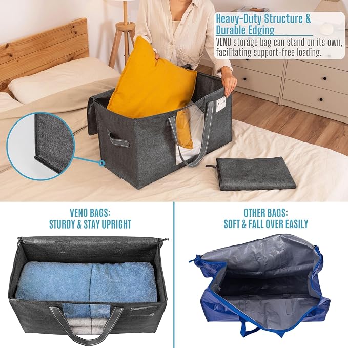 VENO 2 Pack Moving Bags, Comforter and Blanket Storage Bags - Image 3