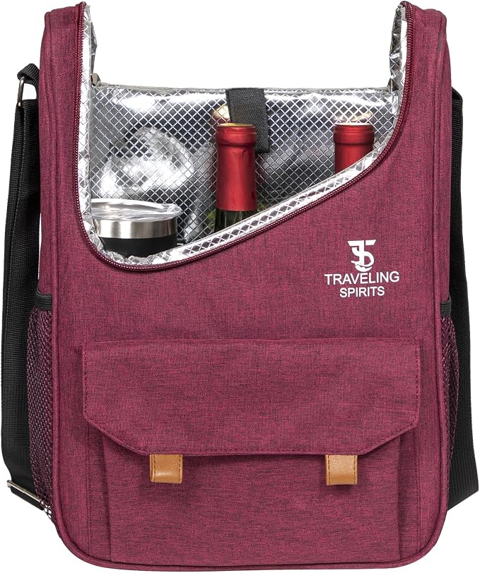 Insulated Red Wine Edition Carrier | 2-3 Bottle Travel Bag - Image 7