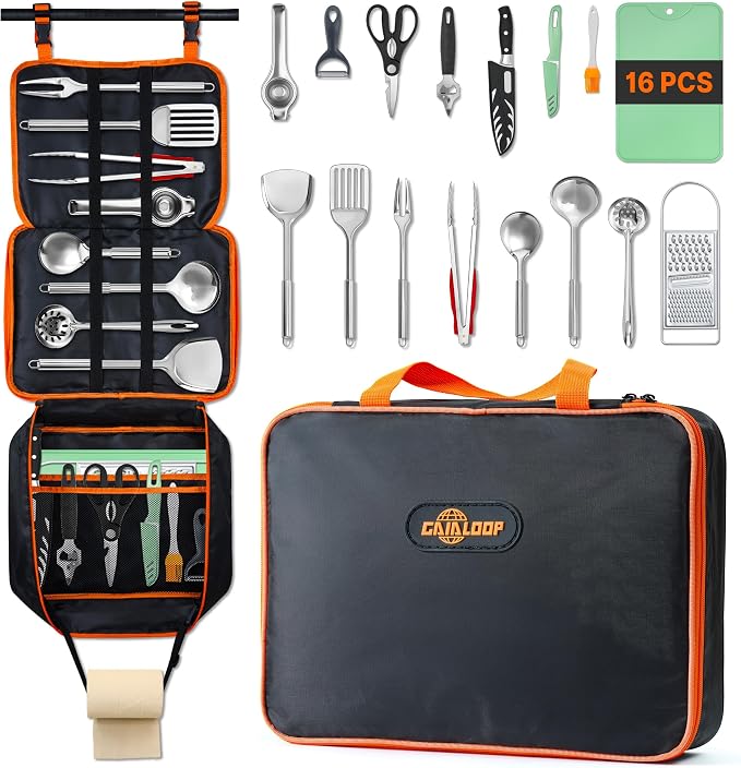 Camping Cooking Utensils Set Grilling Cookware Camp Kitchen Rotating by Gaialoop