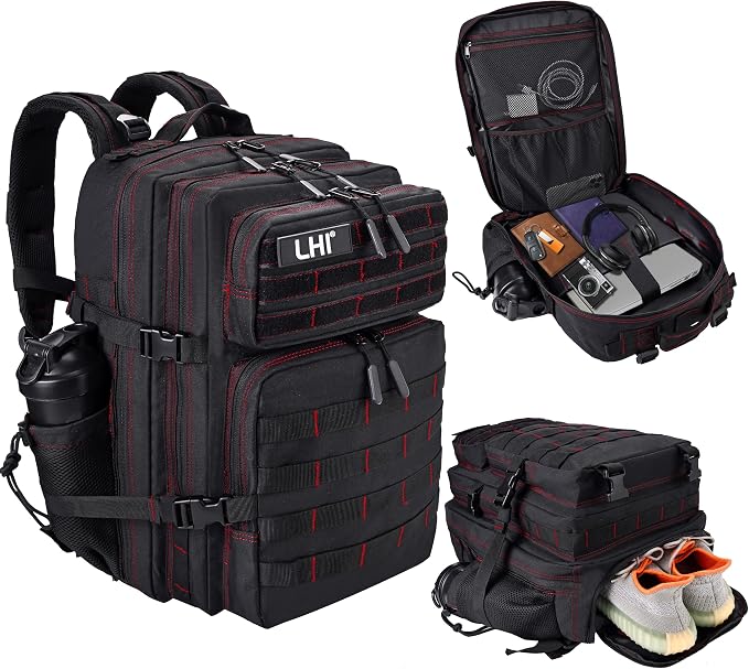 LHI Military Tactical Backpack for Men and Women 45L Army 3 Days Assault Pack by LHI