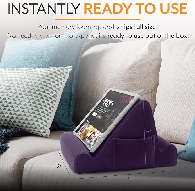 Brookstone, Memory Foam Lap Desk Tablet Holder, Holds Phones, E-Book Readers - Image 7