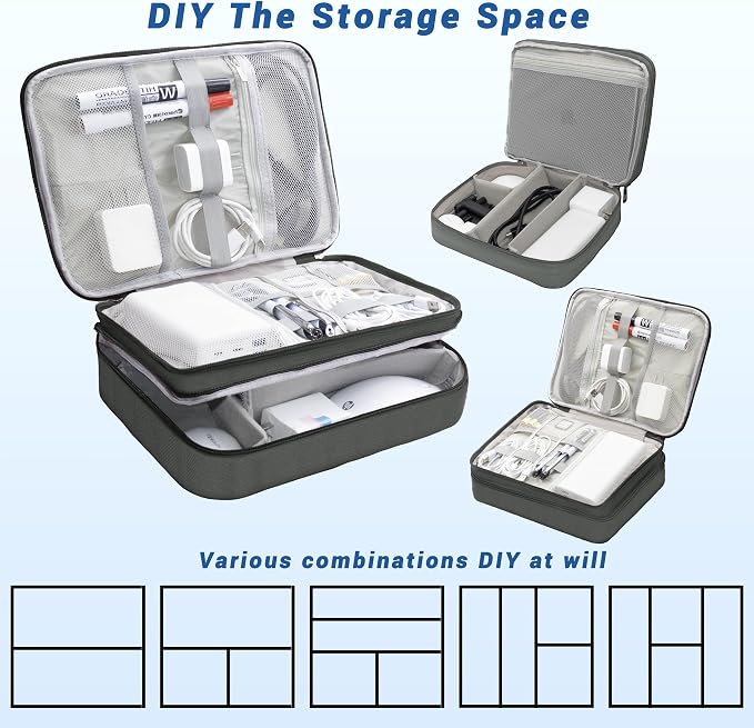 Electronics Organizer, Travel Cord Organizer Pouch, Portable Cable Organizer - Image 7