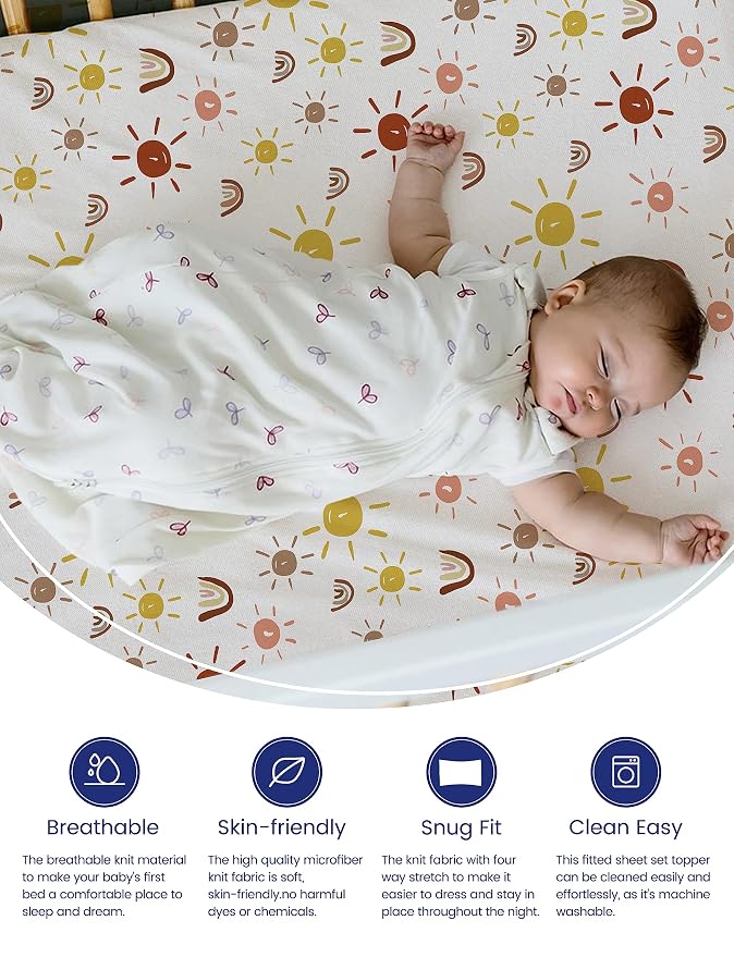 TotAha Baby Crib Sheets Boho Rainbow - Image 2