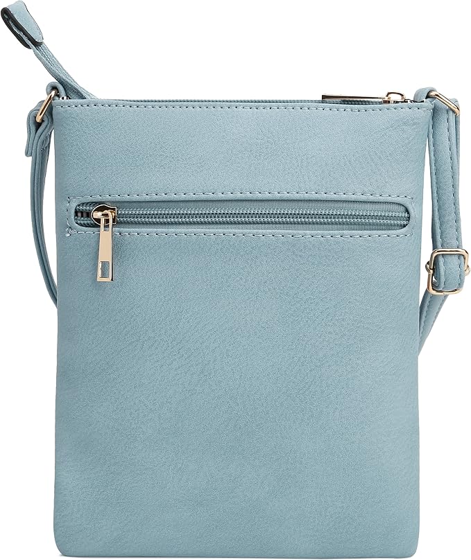 DELUXITY | Crossbody Purse Bag | Functional Multi Pocket Double Zipper Purse | - Image 2