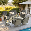 HOOOWOOO Patio Furniture Set, 7 Pieces Outdoor Conversation Set, All Weather by DesignforBetterLife