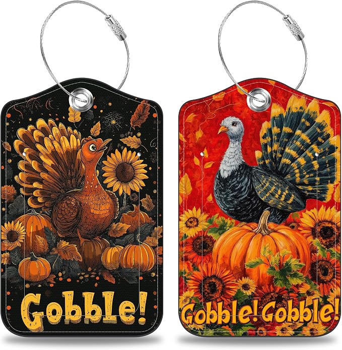2 Pack Pumpkin and Sunflower Luggage Tags by Unknown