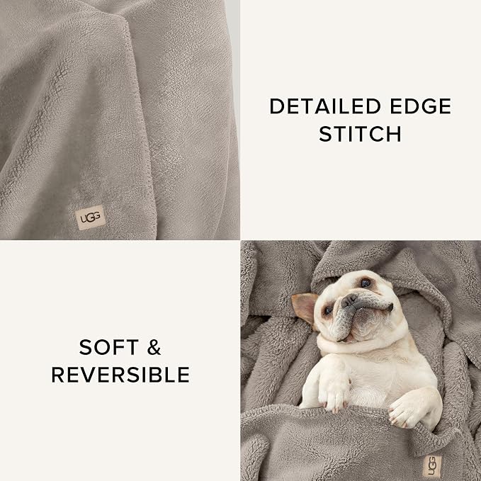 UGG Whitecap Plush Throw Blanket Fleece Lightweight Soft Throw - Image 5