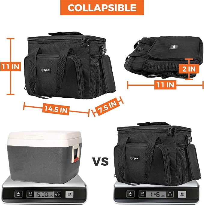 OPUX Soft Cooler Bag, Insulated Collapsible Lunch Cooler Tote - Image 5