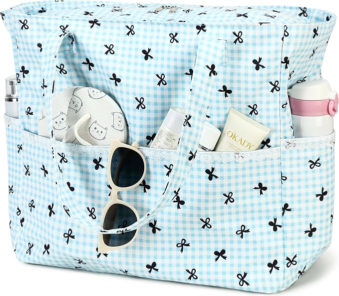 LEDAOU Large Beach Tote Bag Women Waterproof Sandproof Zipper Beach Tote Bag - Image 9
