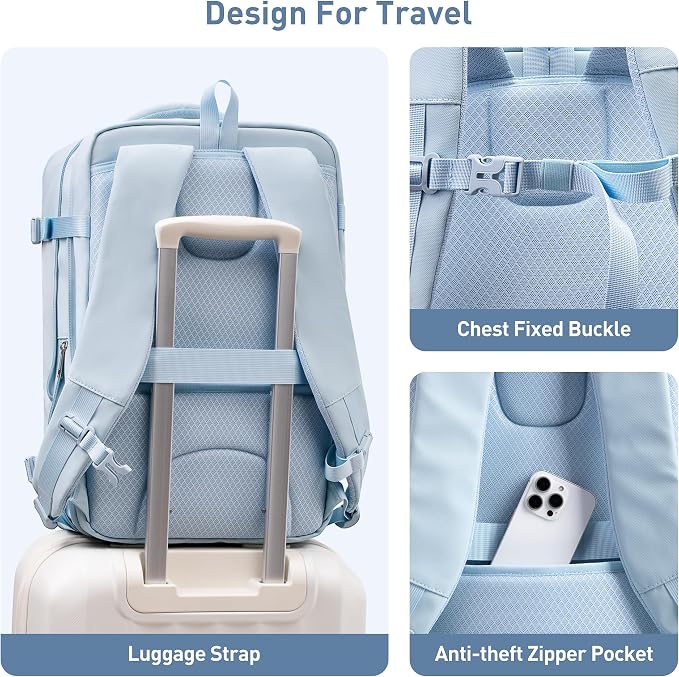 SHOWKOO Travel Backpack For Man Women, Airline Approved Carry On Laptop - Image 6