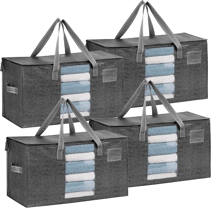 VENO 4 Pack Moving Bags, Comforter and Blanket Storage Bags by Veno