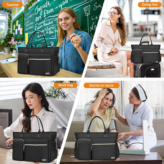 Laptop Tote Bag, Middle Size Computer Messenger Teacher Bag - Image 6