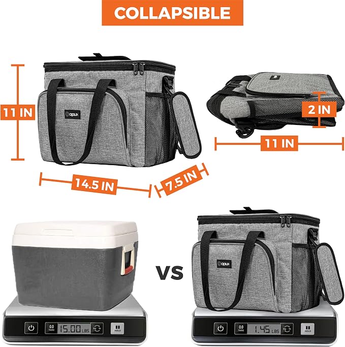 OPUX Soft Cooler Bag, Insulated Collapsible Lunch Cooler Tote - Image 5
