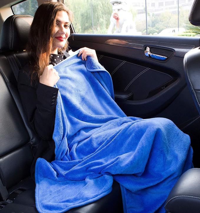 BlueHills Premium Soft Travel Blanket Pillow Airplane Blanket Packed in Soft - Image 4
