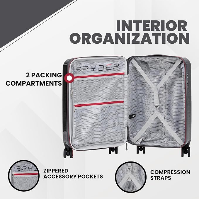 Spyder Traverse 25 Inch Medium Expandable Hardside Upright Suitcase - Image 4