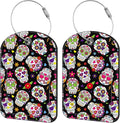 2 Pack Cute Luggage Tag for Suitcases Day of The Dead Sugar Skull Leather by iapodiad
