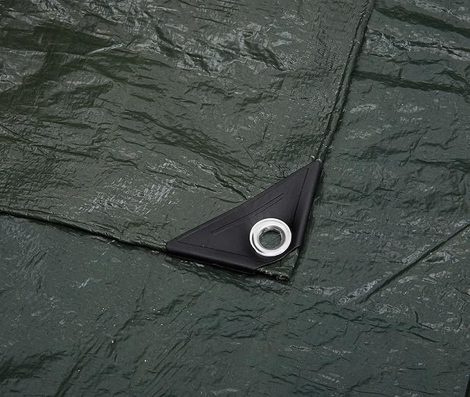 Amazon Basics Waterproof Camping Tarp, 9.5 Feet x 11.3 Feet, Dark Green - Image 4