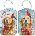 Christmas Dog and Red Cardinal Bird Set of 2 Luggage Tags by Unknown