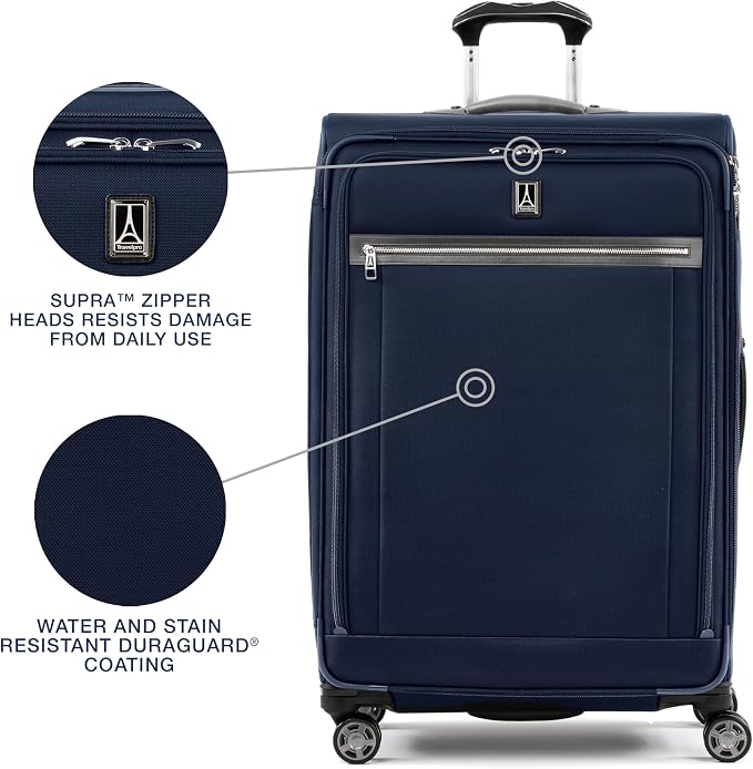 Travelpro Platinum Elite Softside Expandable Checked Luggage, 8 Wheel Spinner - Image 5