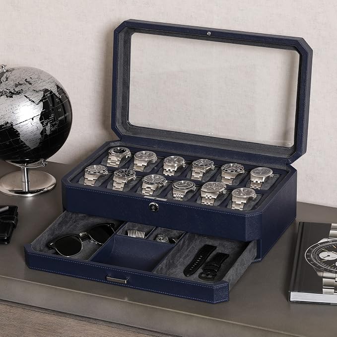 ROTHWELL 12 Slot Leather Watch Box - Image 3