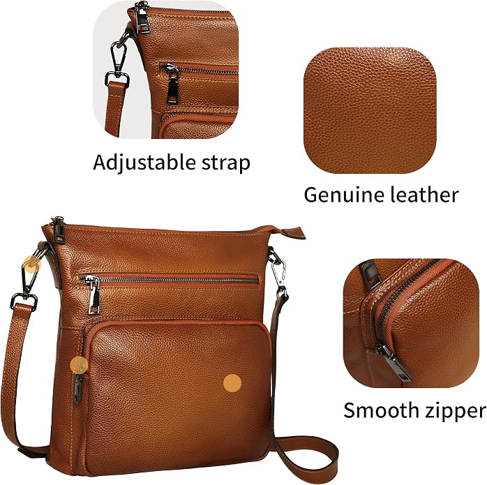 HESHE Crossbody Bags for Women Leather Handbags Designer Shoulder Purse - Image 6
