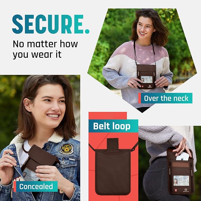 Neck Wallet, Travel Pouch For Passport Holder And Documents, Travel Neck Wallet - Image 6